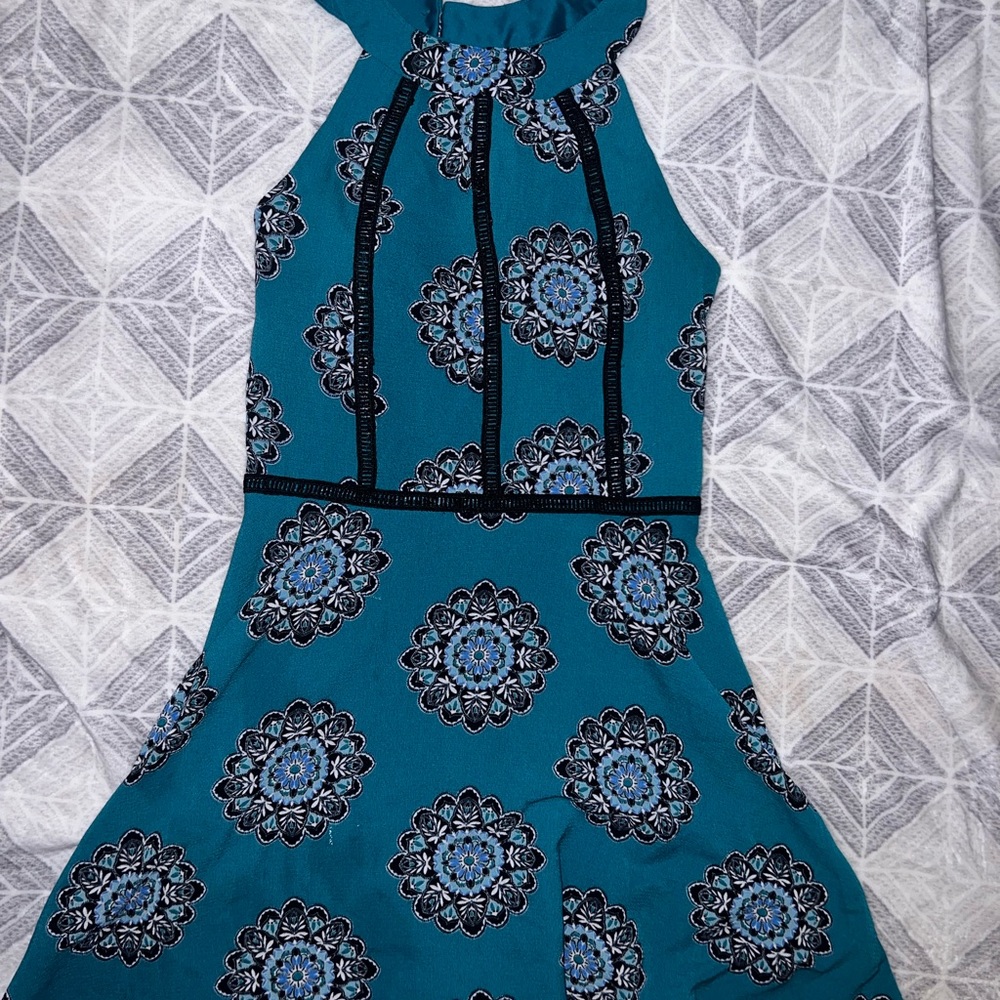 Teal Patterned Dress
